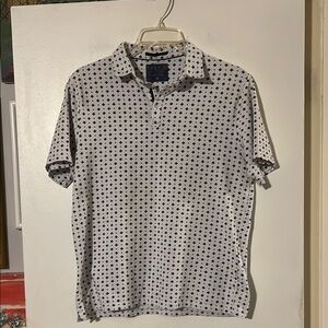 Enzo geometric pattern vintage look mens polo